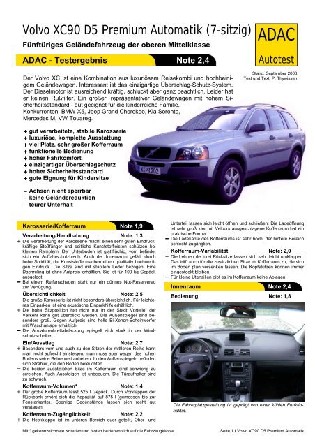 Volvo XC90 D5 Premium Automatik (7-sitzig) - ADAC