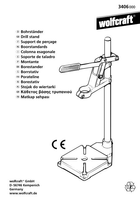 D BohrstÃƒÂ¤nder G Drill stand F Support de perÃƒÂ§age ... - Wolfcraft online