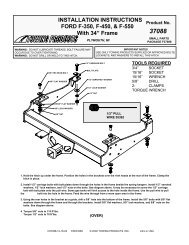 INSTALLATION INSTRUCTIONS FORD F-350, F-450, & F-550 With ...