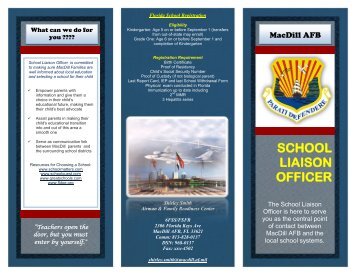 MacDill AFB School Liaison Tri-fold