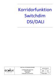 Korridorfunktion Switchdim DSI/DALI - Ecolux