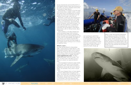 Freediving with Tiger Sharks :: X-RAY Magazine :: Issue 18 - 2007