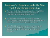 Employer's Obligations under the New York State Human Rights Law