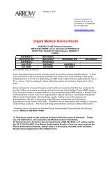 IAB Medical Device Recall Notification - Arrow International, Inc.