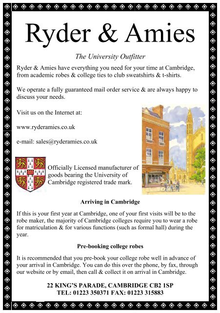 CUSU International Freshers' Guide - Cambridge University ...