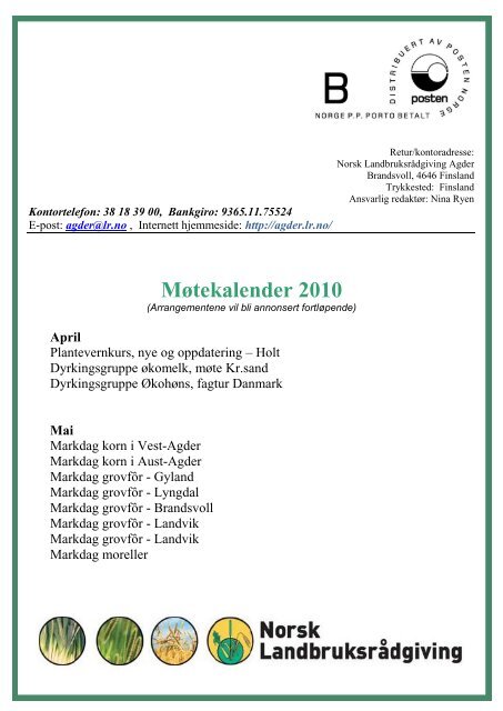 Medlemsblad mars - Norsk Landbruksrådgiving Agder