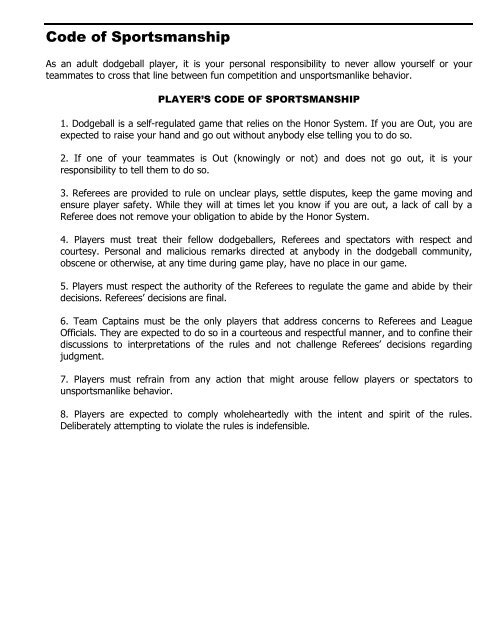 RECESSTIME DODGEBALL RULES - Recesstimesports.com