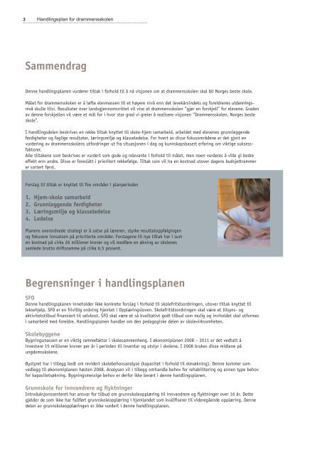 handlingsplanen for "Norges beste skole" - Drammen kommune