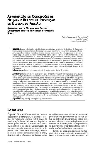 ApropriaÃ§Ã£o de ConcepÃ§Ãµes de Neuman e Braden na PrevenÃ§Ã£o ...