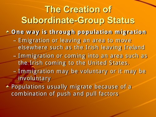 What is a Subordinate group?