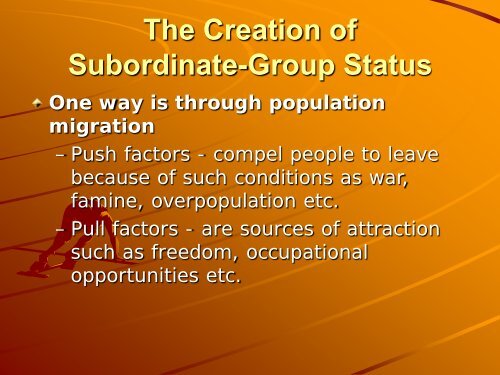 What is a Subordinate group?