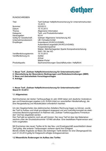 Mehr Informationen - Gothaer