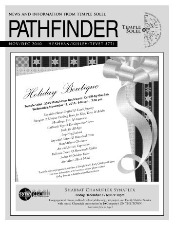 November/December 2010 Pathfinder - Temple Solel