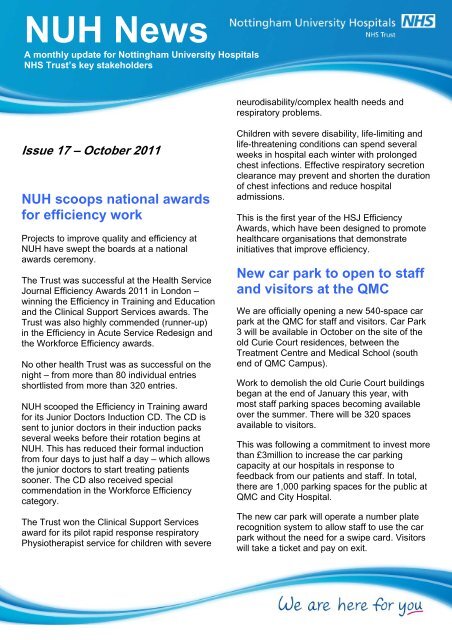 NUH News October 2011 - Nottingham University Hospitals NHS Trust