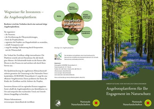 Flyer Angebotsplattform - EUROPARC Deutschland eV