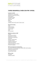CURSO DESARROLLO WEB CON PHP+ MYSQL - cev empresas