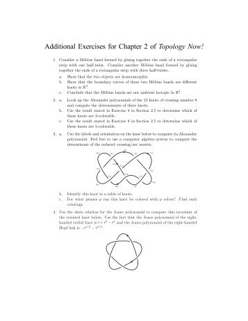 Additional Exercises for Chapter 2 of Topology Now!