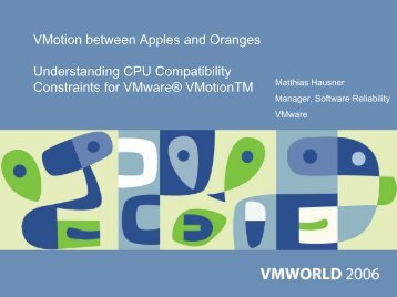 VMotion between Apples and Oranges Understanding CPU - VMware