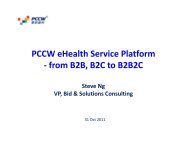 PCCW eHealth Service Platform - from B2B, B2C to B2B2C