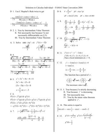 Solutions - Mu Alpha Theta