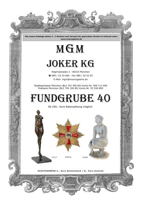 MGM FUNDGRUBE 40 - MGM Muenzgalerie