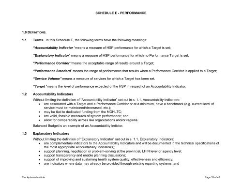 SAMPLE AGREEMENT - Aphasia Institute