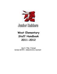 West Elementary Staff Handbook 2011-2012 - USD 320