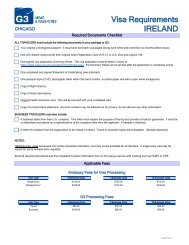 Visa Requirements IRELAND - G3 Visas & Passports