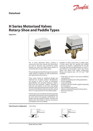 Danfoss Randall H series Motorised valves-paddle type - BHL.co.uk