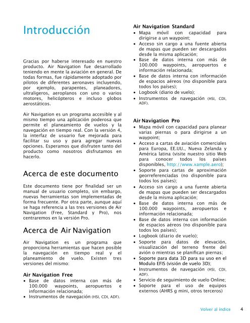 Air Navigation Pro 5.4.2 Manual de Usuario - Xample