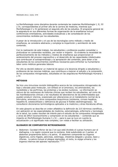 GLOSARIO Metabolismo de compuestos nitrogenados ... - SciELO