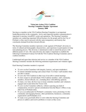 Steering Committee Member Agreement - visionPDX