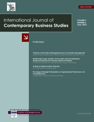 International journal of Contemporary Business Studies