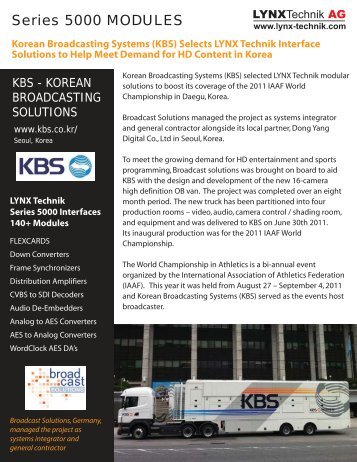 Korean Broadcasting Systems (KBS) - LYNX Technik AG