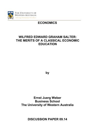 Wilfred Edward Graham Salter - The University of Western Australia