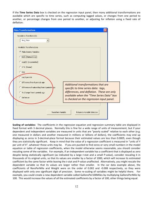 How to use FSBforecast Excel add-in for regression analysis