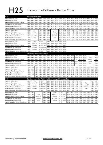 H25 Hanworth â Feltham â Hatton Cross - London Bus Routes