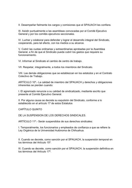 estatutos del sindicato del personal acadÃ©mico de la ... - SPAUACh