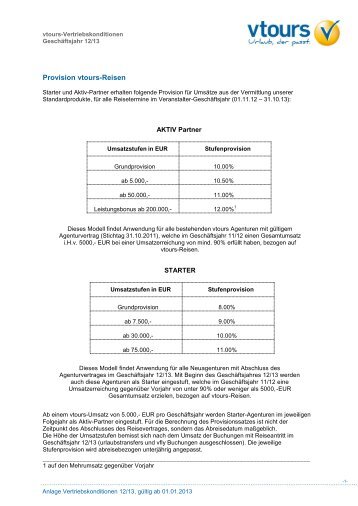 Provision vtours-Reisen