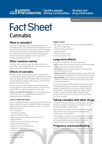 Print the Cannabis fact sheet - DrugInfo - Australian Drug Foundation