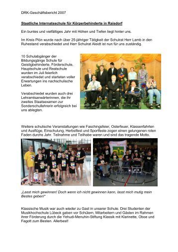 DRK-GeschÃ¤ftsbericht 2007 - DRK-Schul