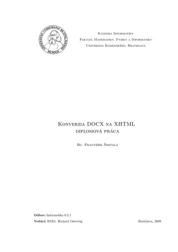 Konverzia z DOCX na XHTML - Katedra informatiky - Univerzita ...