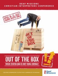 Out of the Box - Deaf Missions