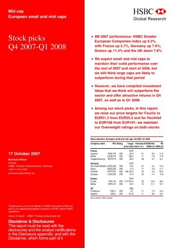 European small and mid caps-Stock picks Q4 2007-Q1 2008 - Fourlis