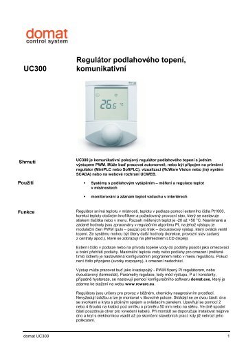 UC300 RegulÃ¡tor podlahovÃ©ho topenÃ­, komunikativnÃ­