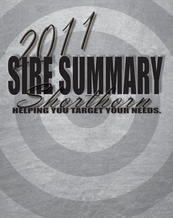 2011 Sire Summary - American Shorthorn Association