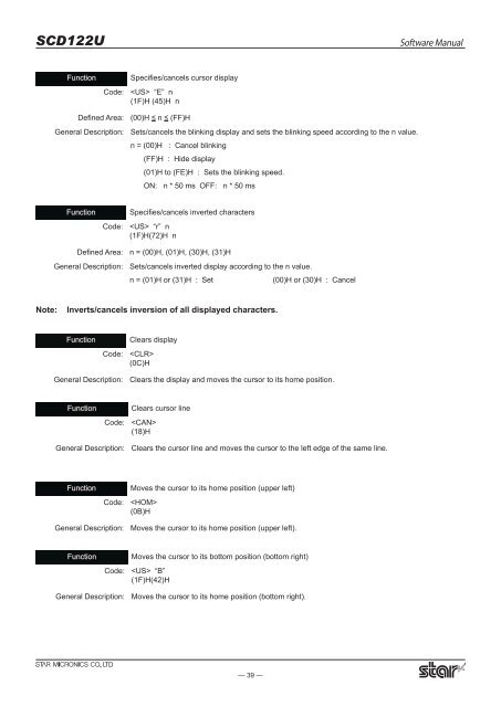 Software Manual SCD122U