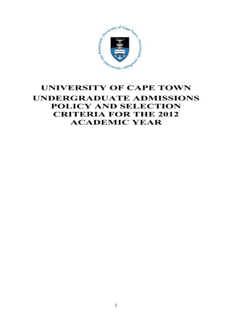 University Of Cape Town Faculty Of Commerce University Of Cape