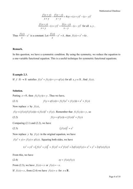 1. Functional equations in one variable