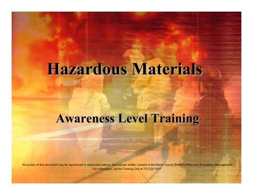 HazMat Presentation - Martin County, Florida